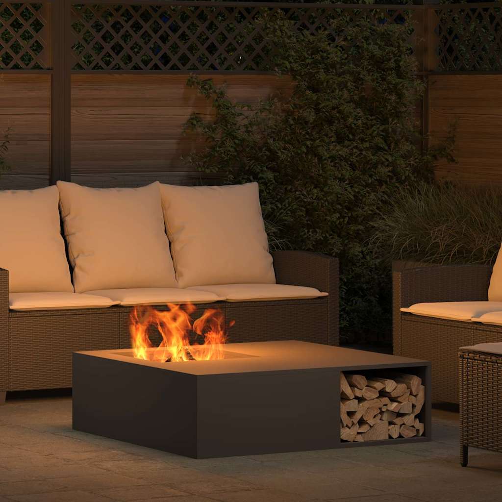 Focolare Nero 100 x 100 x 30 cm Acciaio Corten