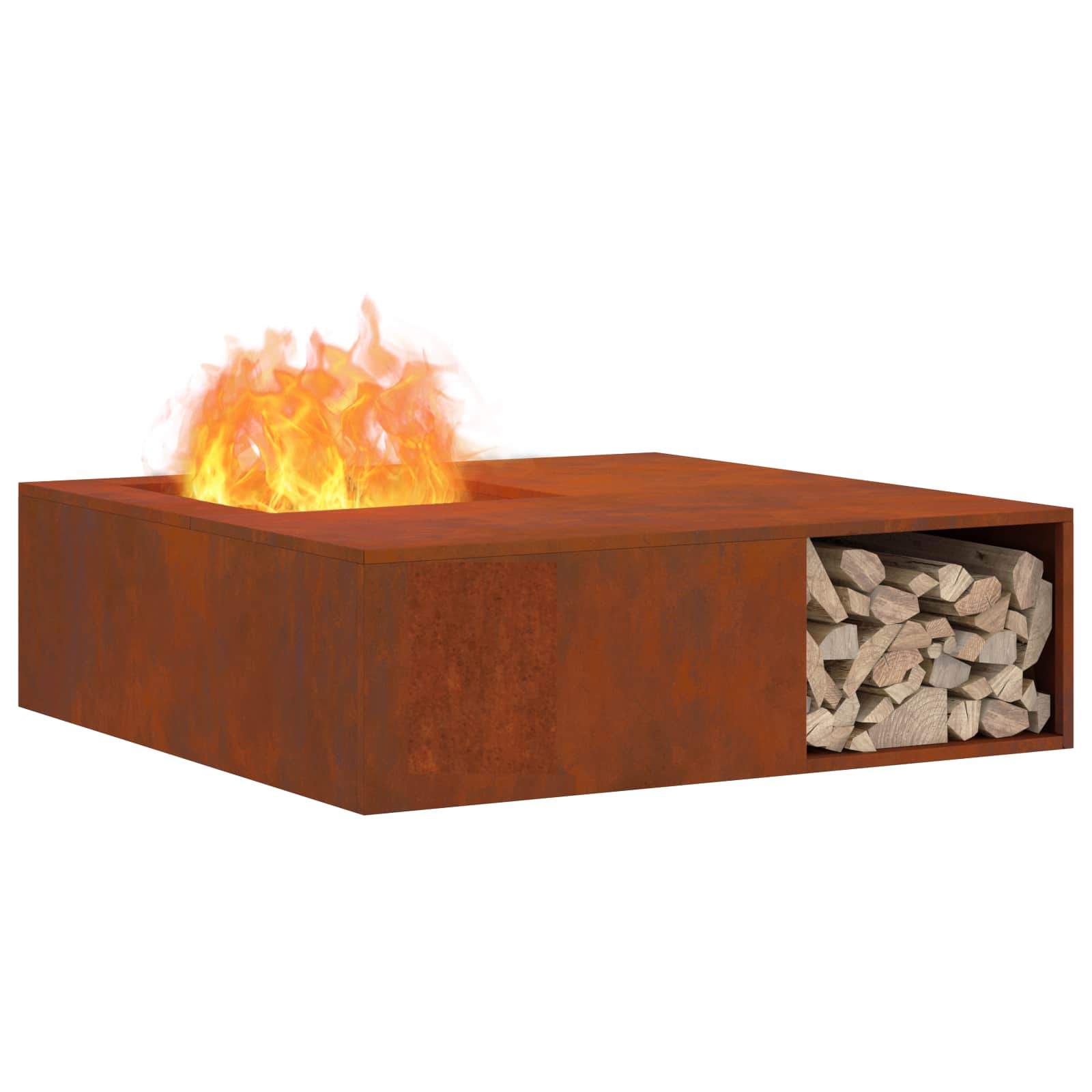 Focolare Ruggine 100 x 100 x 30 cm Acciaio Corten