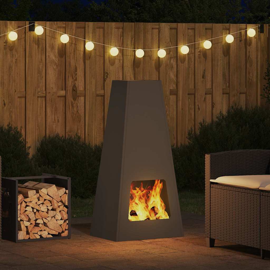 Braciere Nero 50 x 35 x 100 cm Acciaio Corten