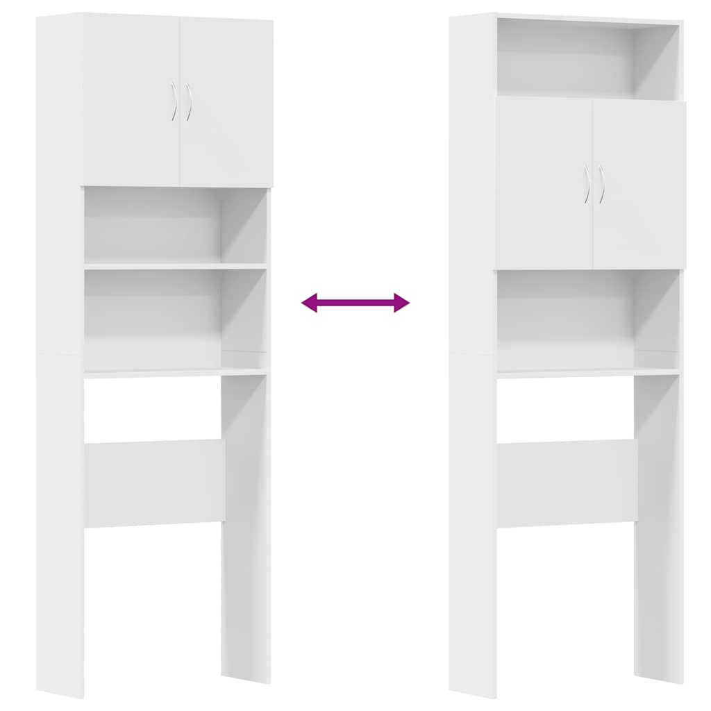 Mobile Lavatrice Bianco 64x24x190 cm in Legno Multistrato