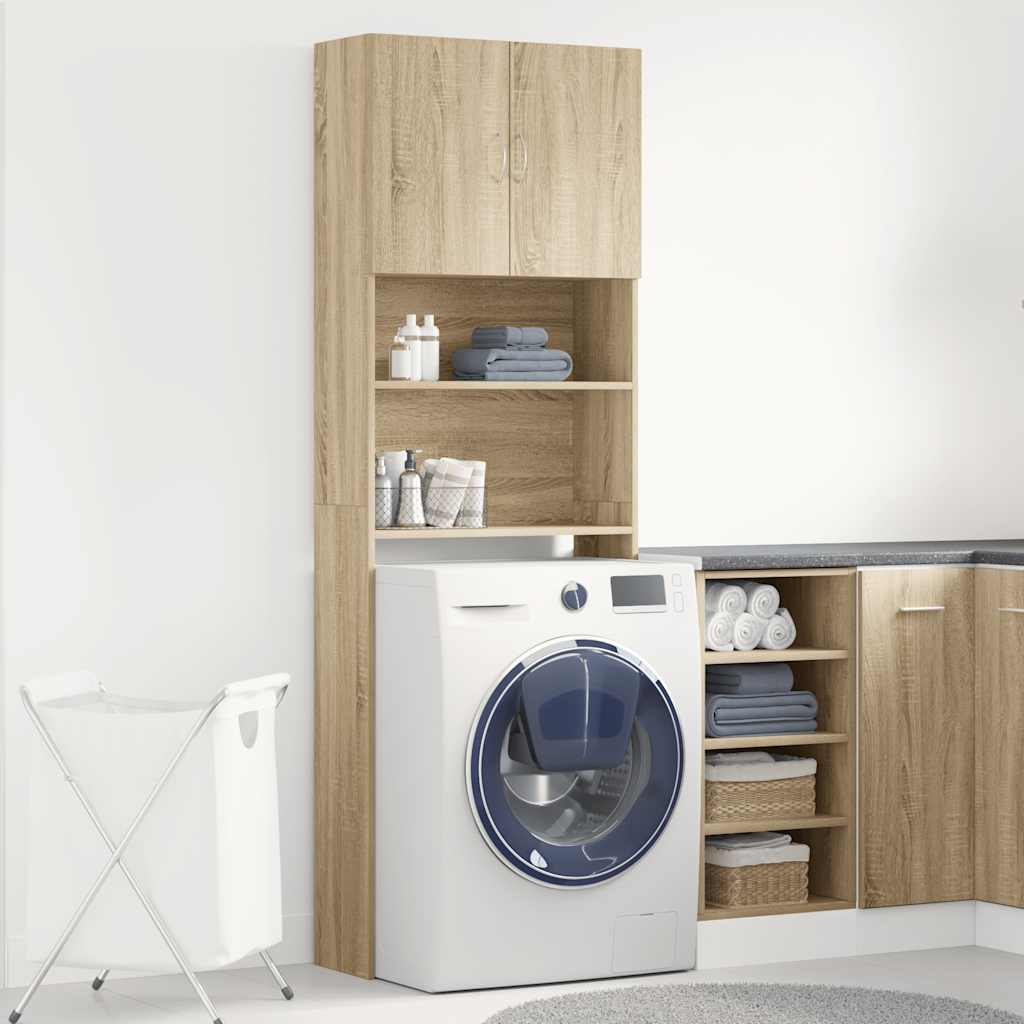 Mobile Lavatrice Rovere Sonoma 64x24x190 cm in Truciolato