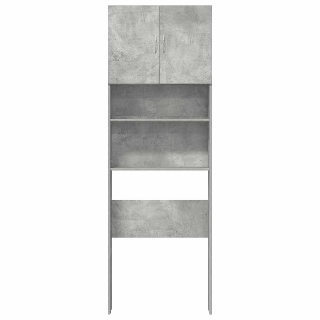 Mobile Lavatrice Grigio Cemento 64x24x190 cm Legno Multistrato