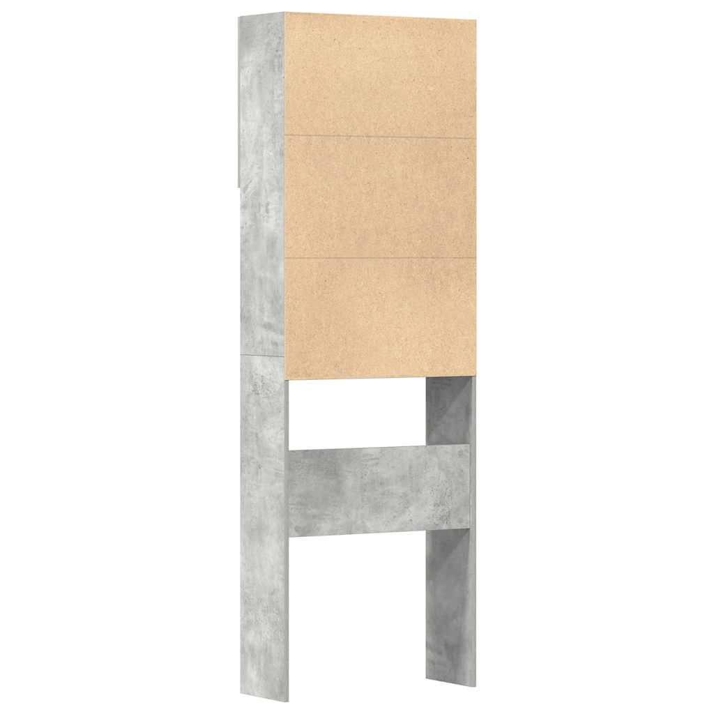 Mobile Lavatrice Grigio Cemento 64x24x190 cm Legno Multistrato