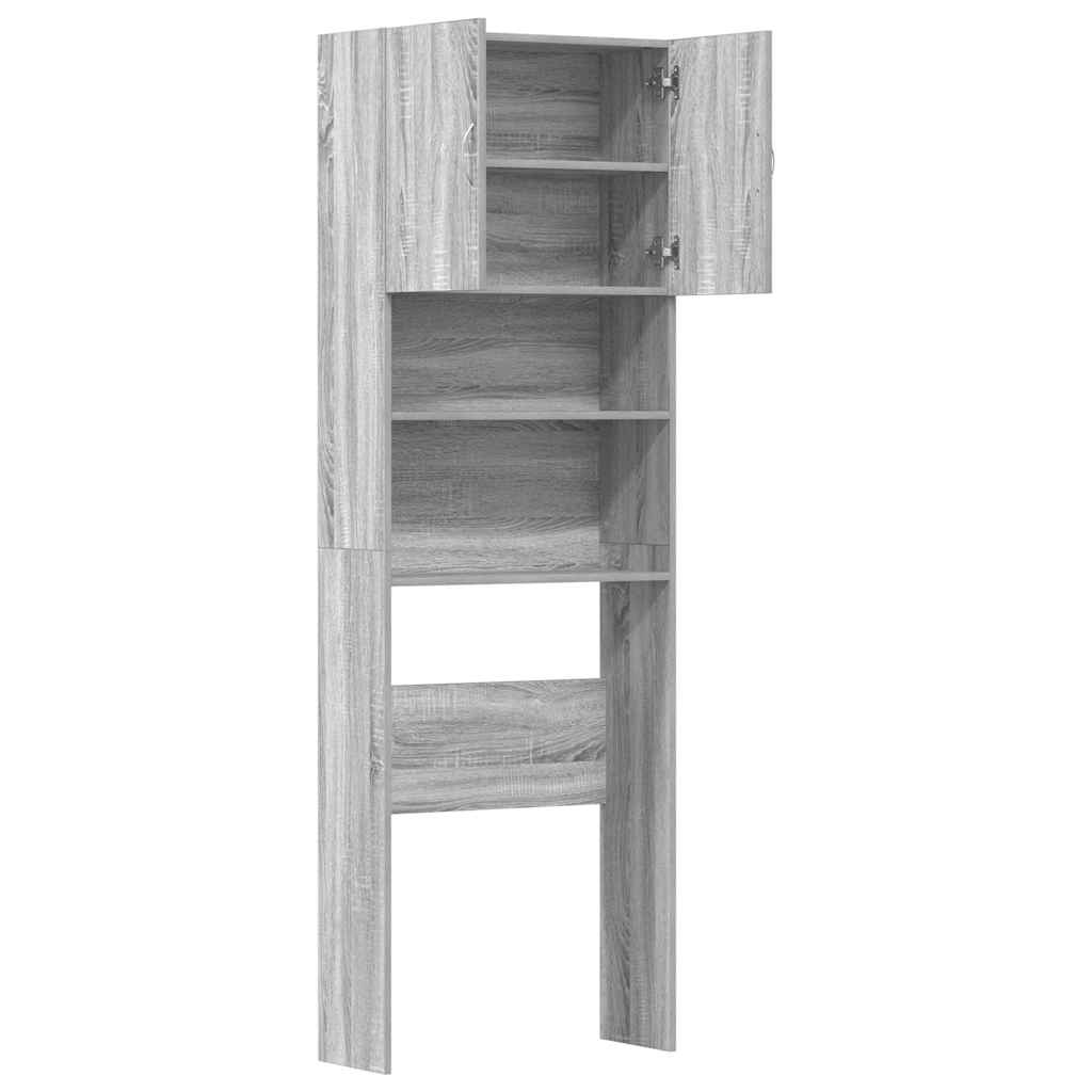 Mobile Lavatrice Grigio Sonoma 64x24x190 cm Legno Multistrato