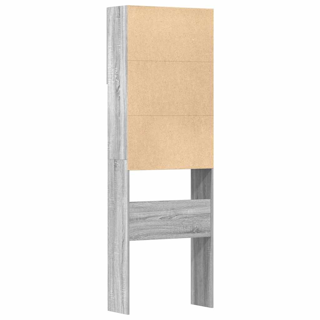 Mobile Lavatrice Grigio Sonoma 64x24x190 cm Legno Multistrato