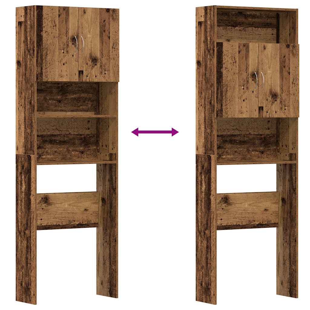 Mobile Lavatrice Legno Antico 64x24x190 cm in Legno Multistrato