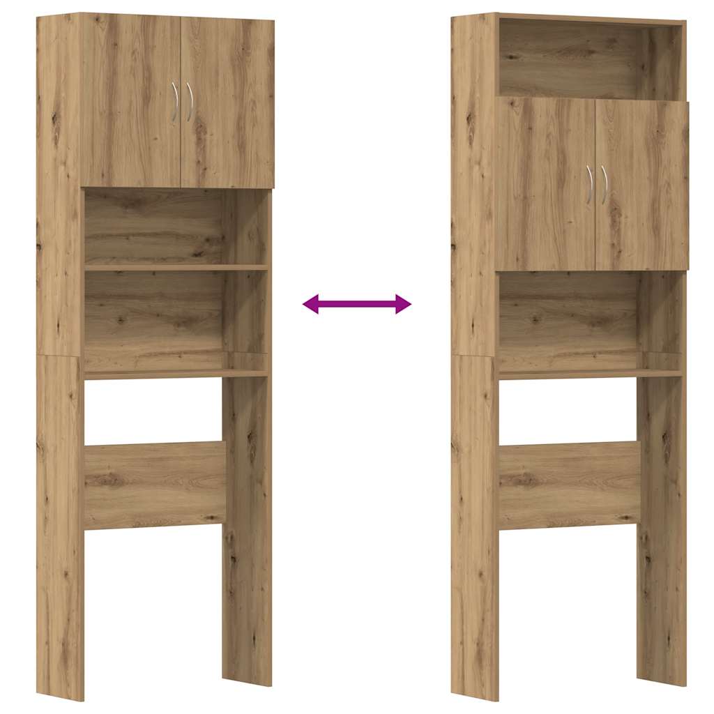 Mobile Lavatrice Rovere Artigianale 64x24x190 cm in Truciolato