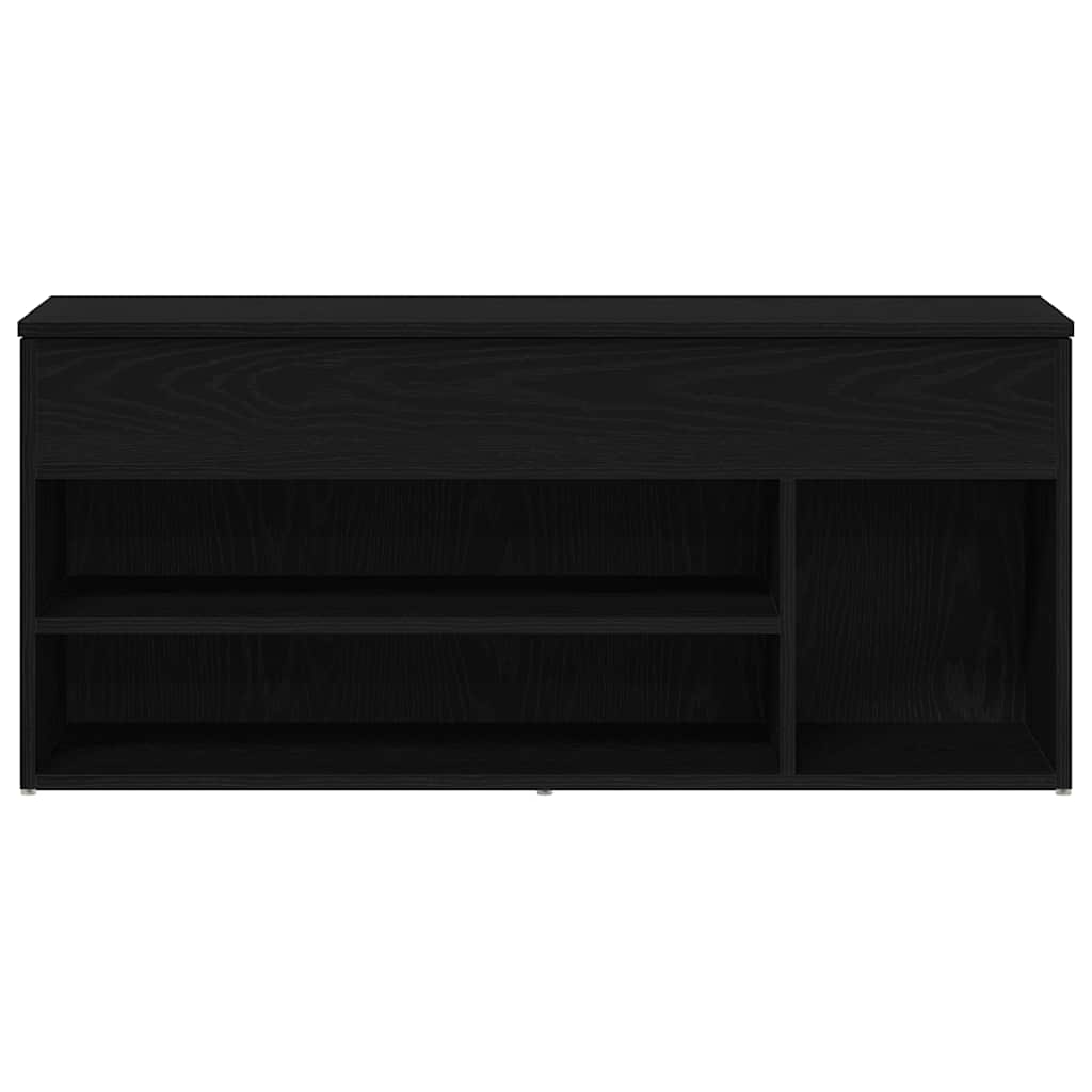 Scarpiera Rovere Nero 102x30,5x45 cm in Legno Multistrato