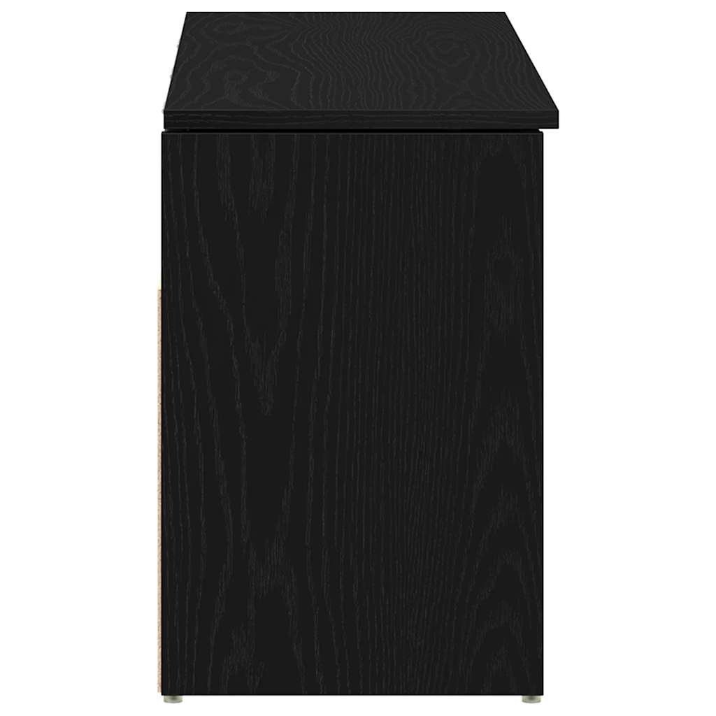 Scarpiera Rovere Nero 102x30,5x45 cm in Legno Multistrato
