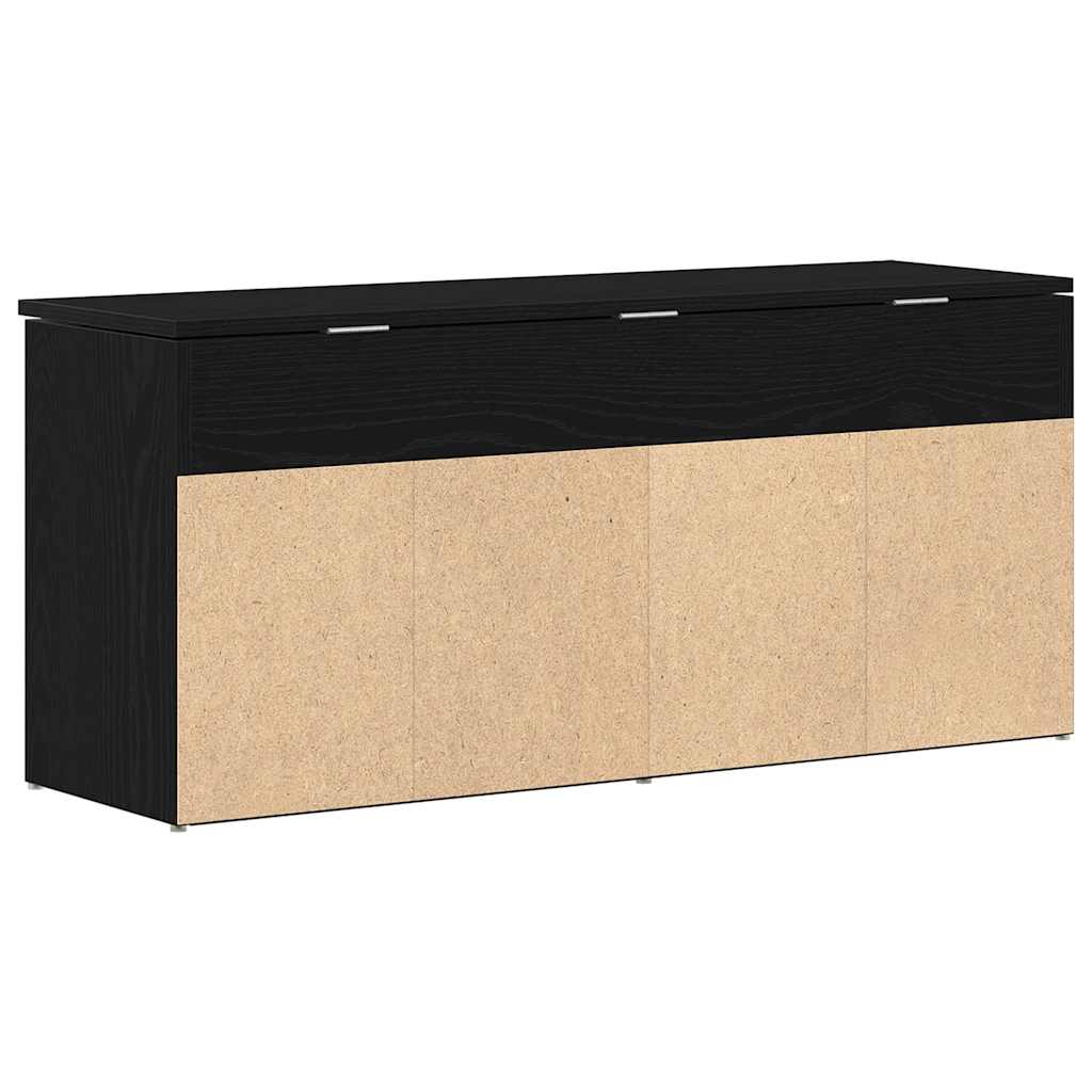 Scarpiera Rovere Nero 102x30,5x45 cm in Legno Multistrato