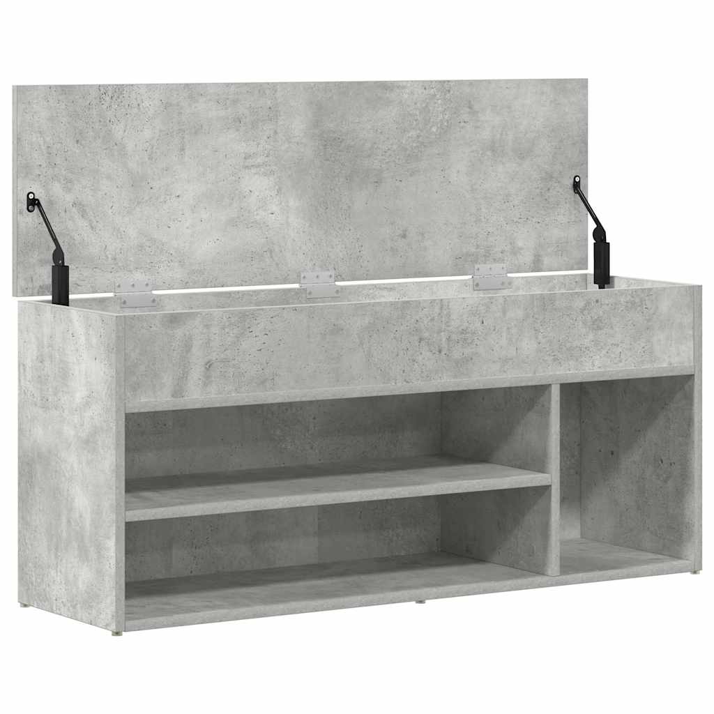 Scarpiera Grigio Cemento 102x30,5x45 cm in Legno Multistrato
