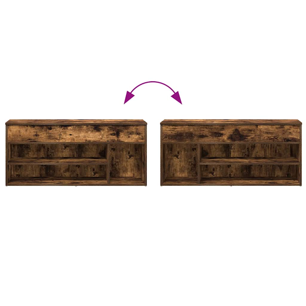 Scarpiera Rovere Fumo 102x30,5x45 cm in Legno Multistrato