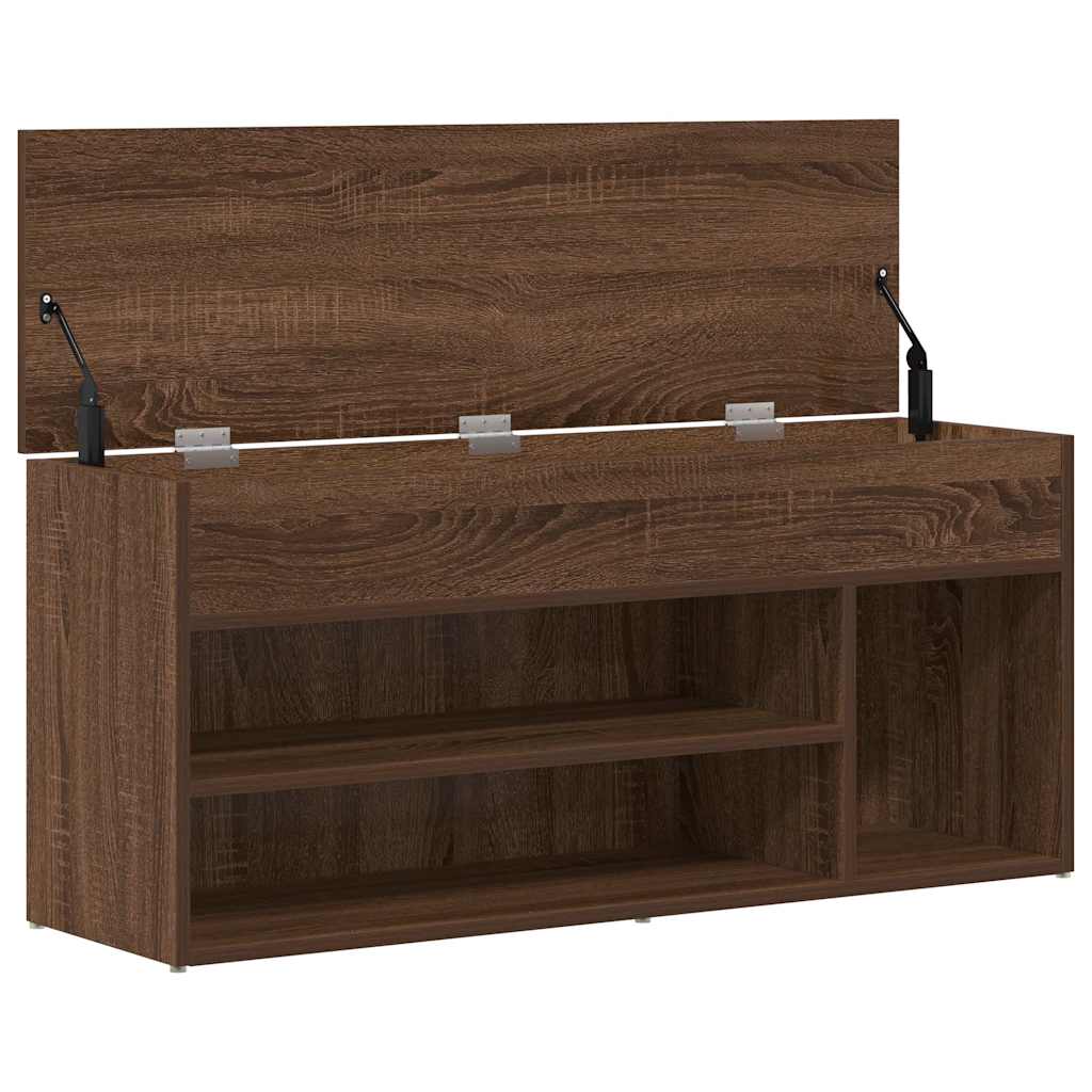 Scarpiera Rovere Marrone 102x30,5x45 cm in Legno Multistrato