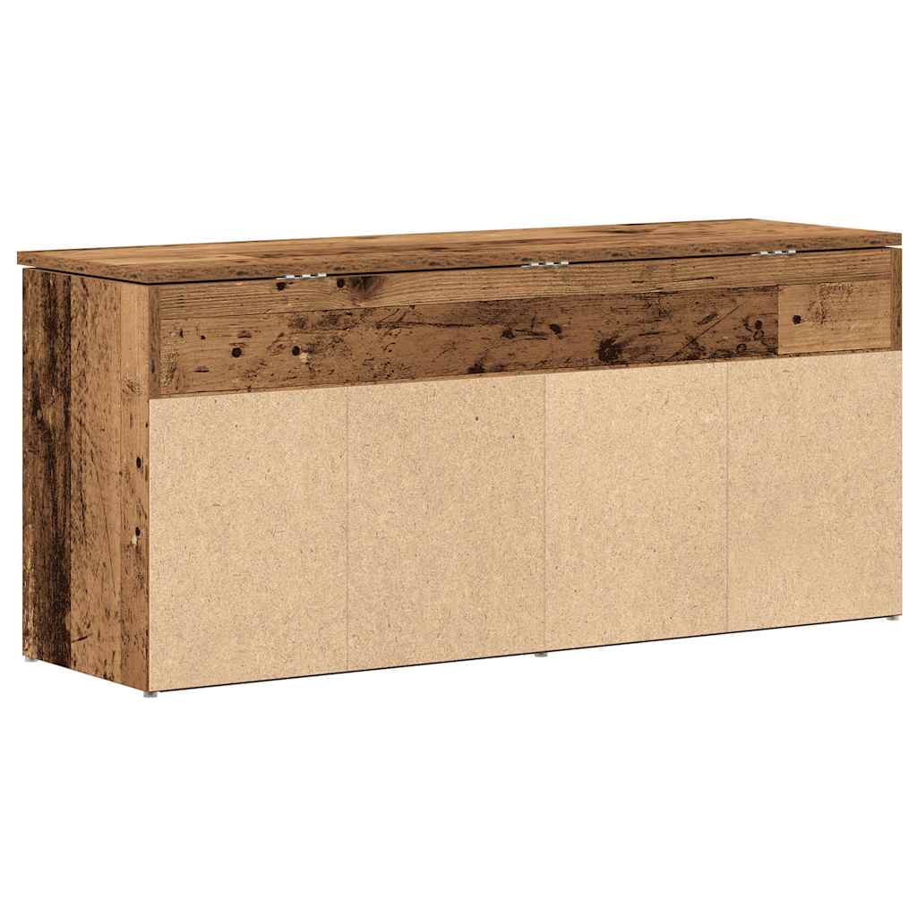 Scarpiera Legno Antico 102x30,5x45 cm in Legno Multistrato