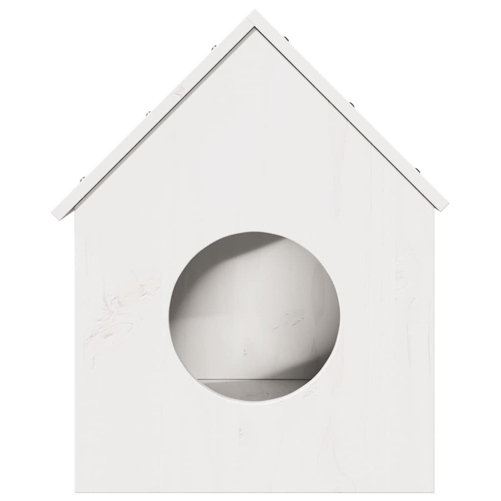 Cuccia per Gatti Bianca 41x50x50 cm in Legno Massello di Pino