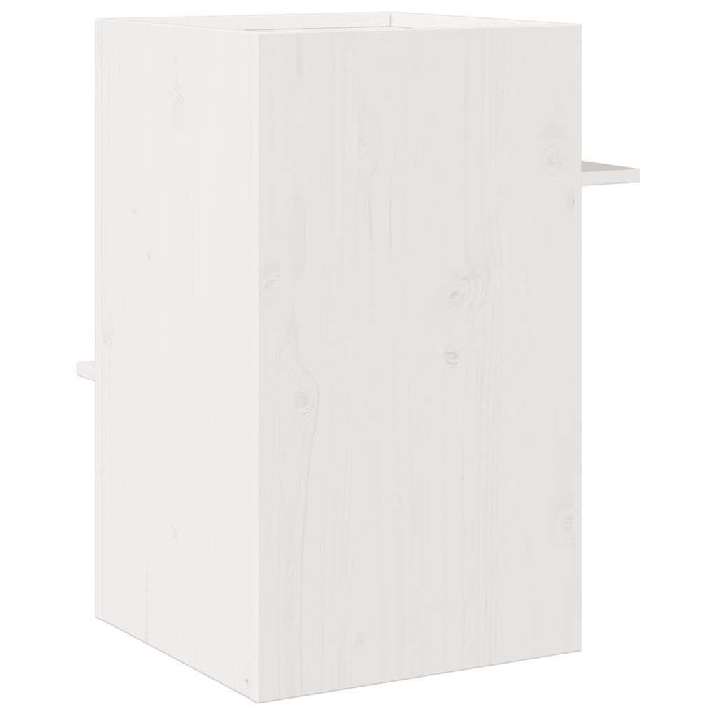 Cuccia per Gatti Bianca 43x43x60 cm in Legno Massello di Pino