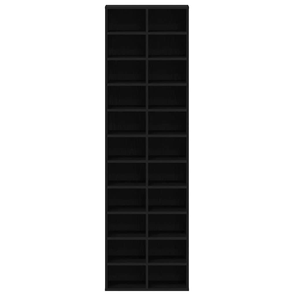 Scarpiera Rovere Nero 54x34x183 cm in Legno Multistrato