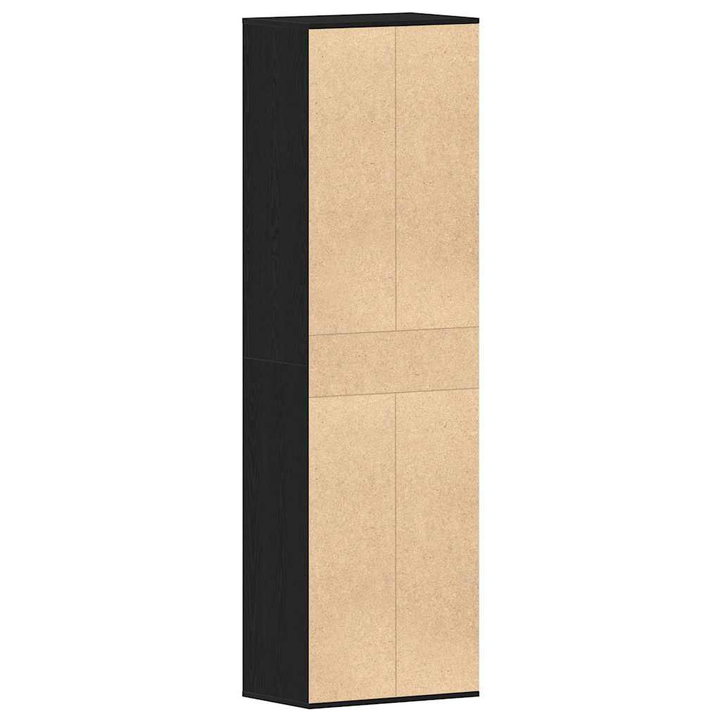 Scarpiera Rovere Nero 54x34x183 cm in Legno Multistrato
