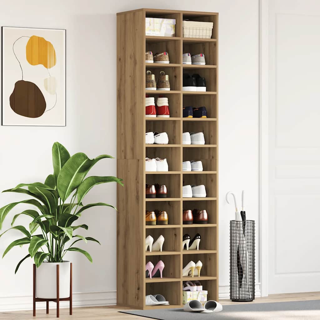 Scarpiera Rovere Artigianale 54x34x183 cm in Legno Multistrato