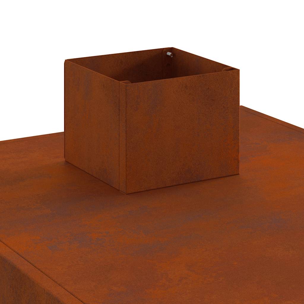 Stufa da Campeggio 35x50x60 cm in Acciaio Corten