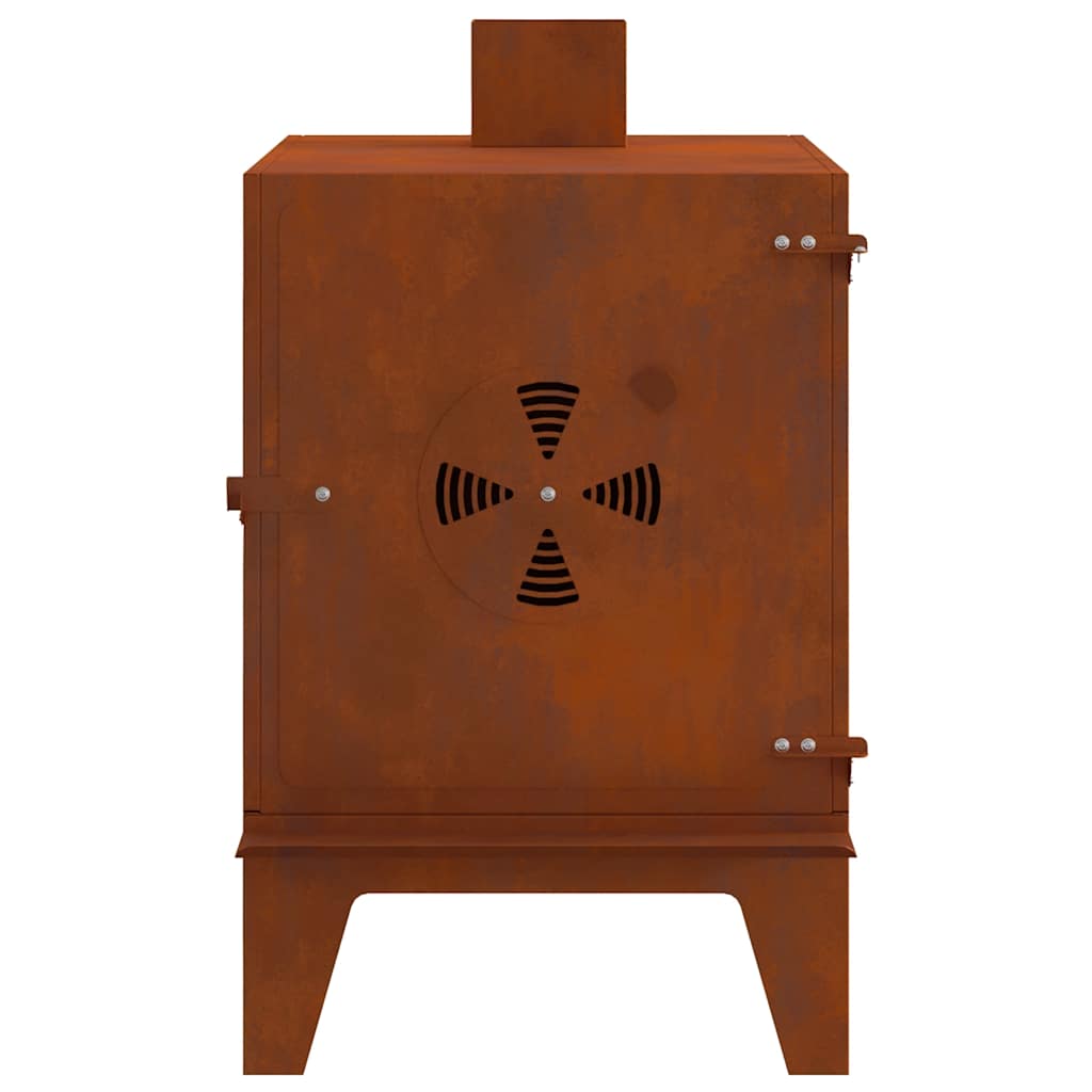 Stufa da Campeggio 35x50x60 cm in Acciaio Corten