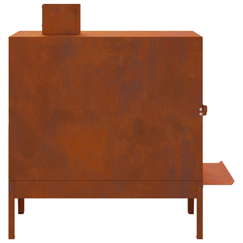 Stufa da Campeggio 35x50x60 cm in Acciaio Corten
