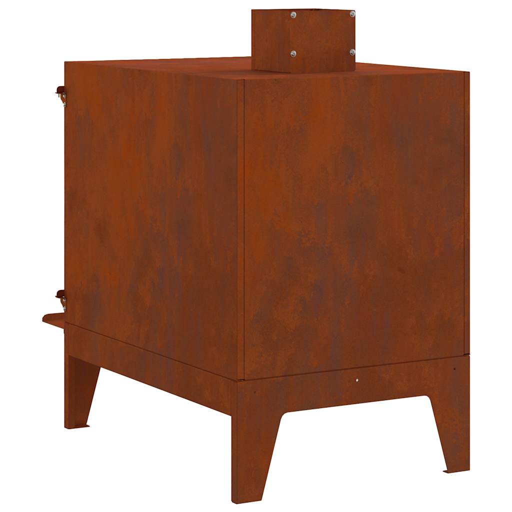 Stufa da Campeggio 35x50x60 cm in Acciaio Corten