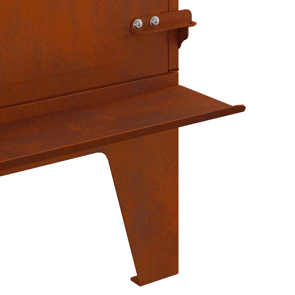 Stufa da Campeggio 35x50x60 cm in Acciaio Corten