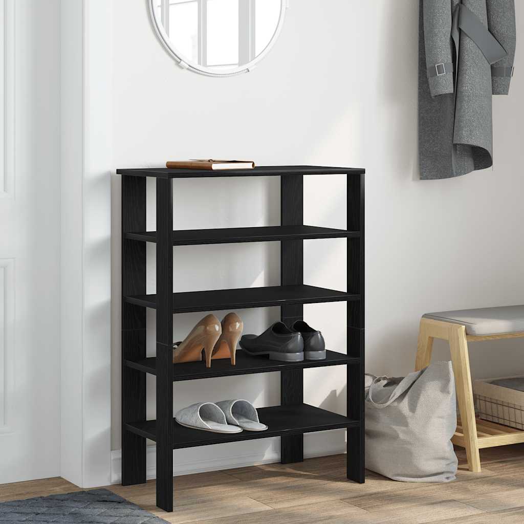 Scarpiera Nera 61x32x87,5 cm in Truciolato