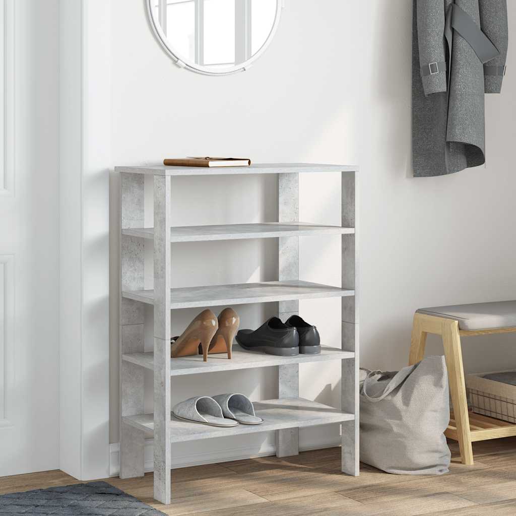 Scarpiera Grigio Cemento 61x32x87,5 cm in Legno Multistrato