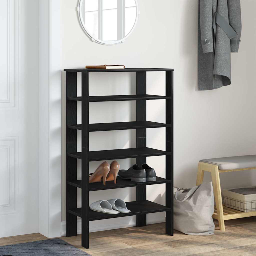 Scarpiera Nera 61x32x105 cm in Truciolato