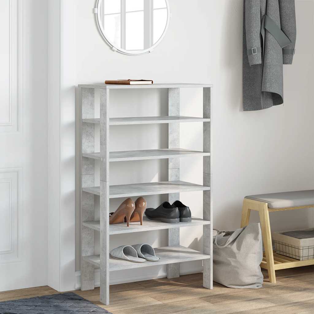 Scarpiera Grigio Cemento 61x32x105 cm in Truciolato