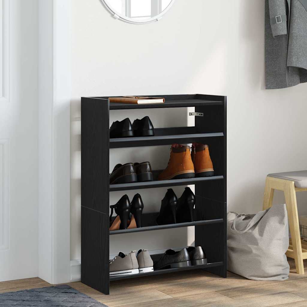 Scarpiera Nera 60x25x81 cm in Legno Multistrato
