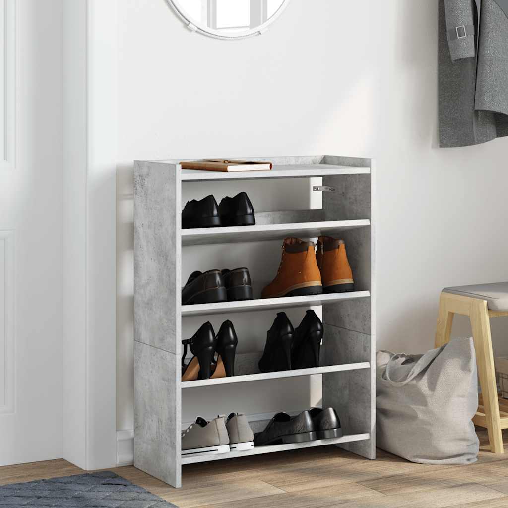 Scarpiera Grigio Cemento 60x25x81 cm in Legno Multistrato