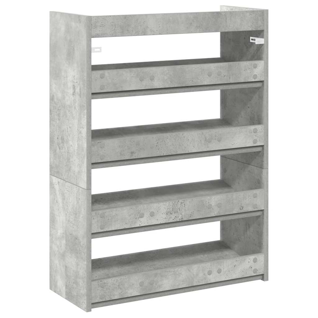 Scarpiera Grigio Cemento 60x25x81 cm in Legno Multistrato