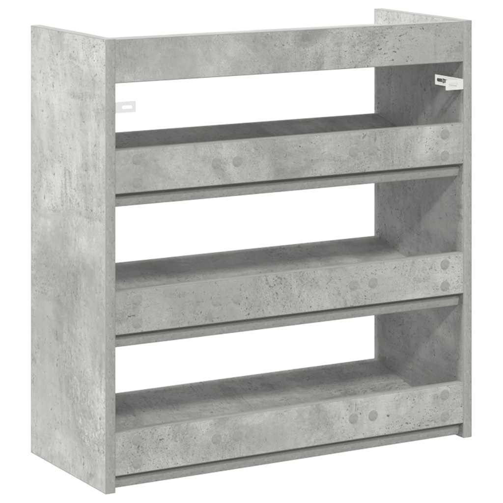Scarpiera Grigio Cemento 60x25x62 cm in Legno Multistrato