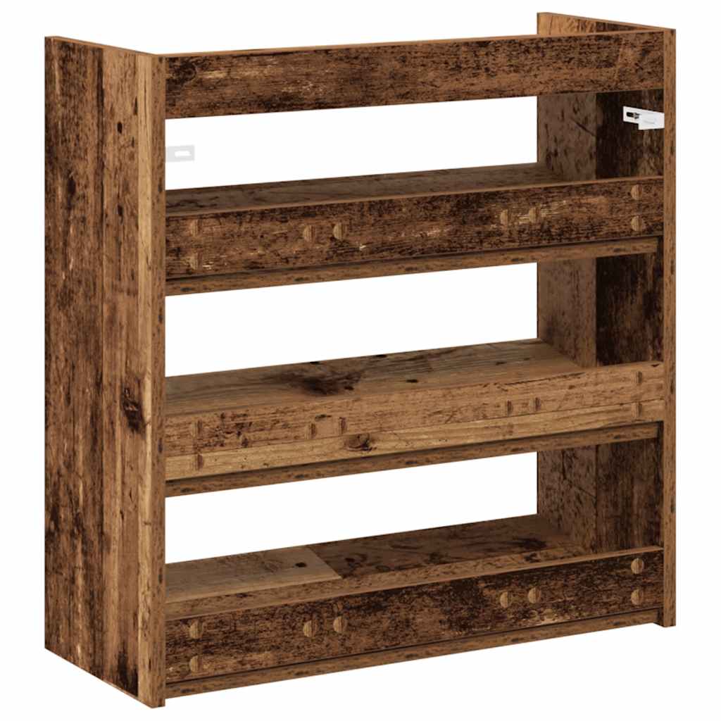 Scarpiera Legno Antico 60x25x62 cm in Legno Multistrato