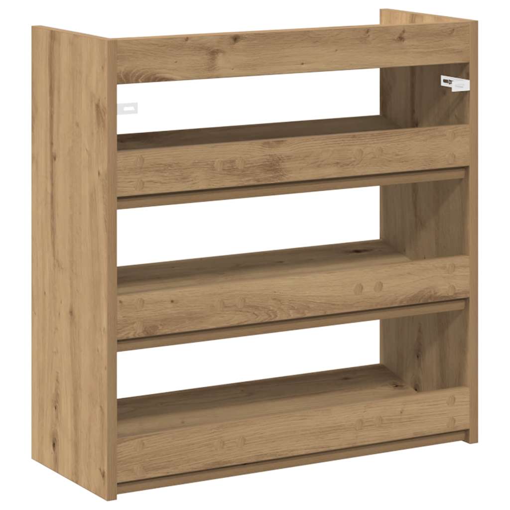 Scarpiera Rovere Artigianale 60x25x62 cm in Legno Multistrato
