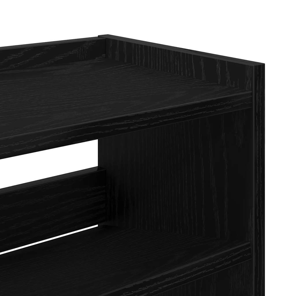 Scarpiera Nera 80x25x100 cm in Legno Multistrato