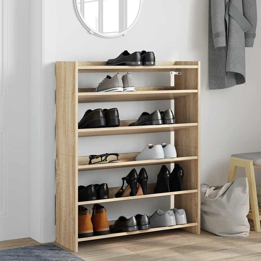 Scarpiera Rovere Sonoma 80x25x100 cm in Legno Multistrato