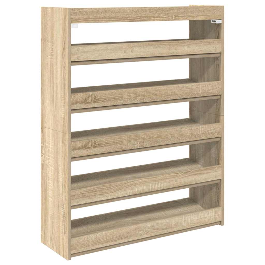 Scarpiera Rovere Sonoma 80x25x100 cm in Legno Multistrato