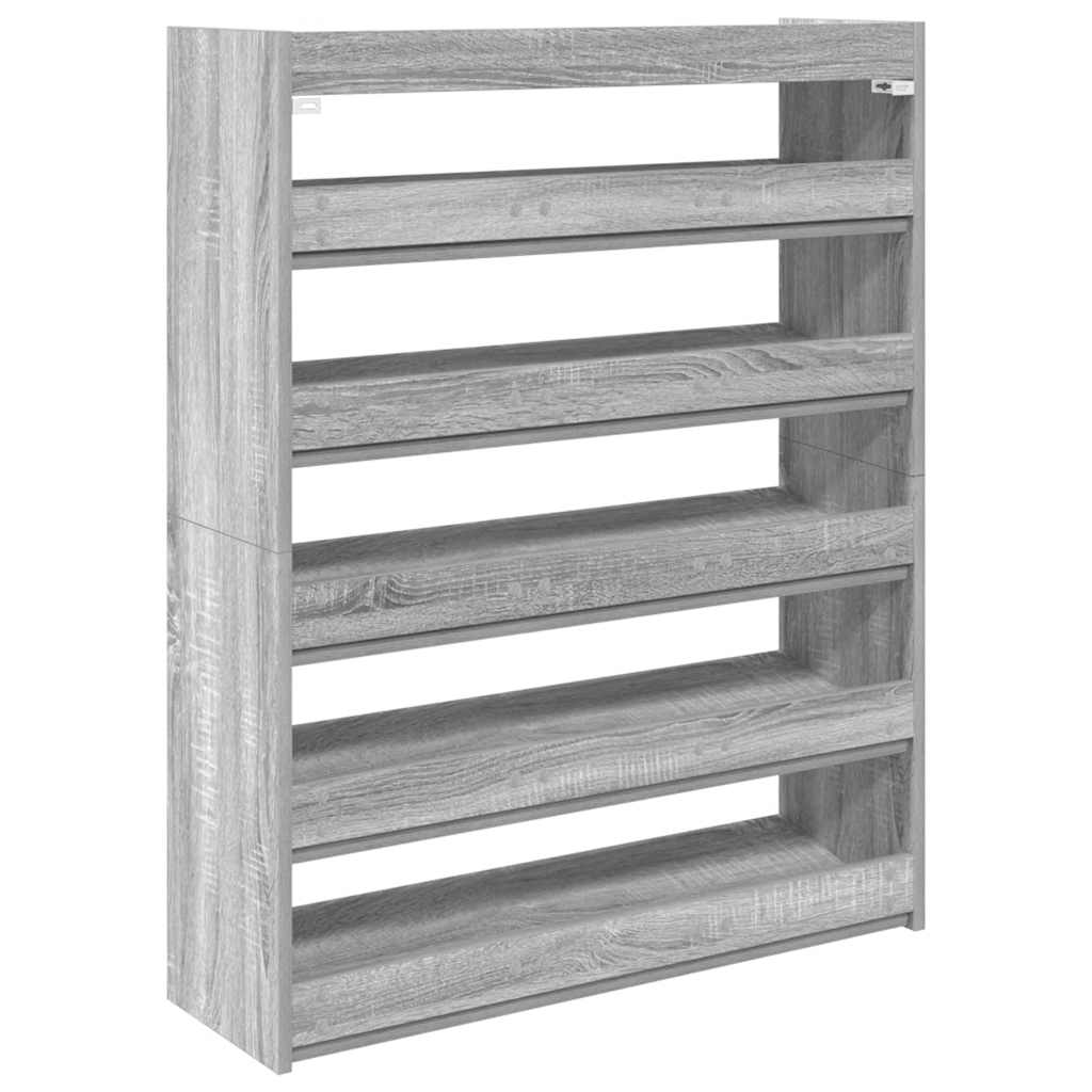 Scarpiera Grigio Sonoma 80x25x100 cm in Legno Multistrato