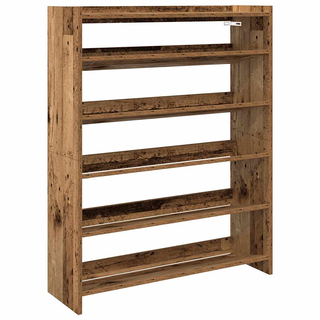 Scarpiera Legno Antico 80x25x100 cm in Legno Multistrato