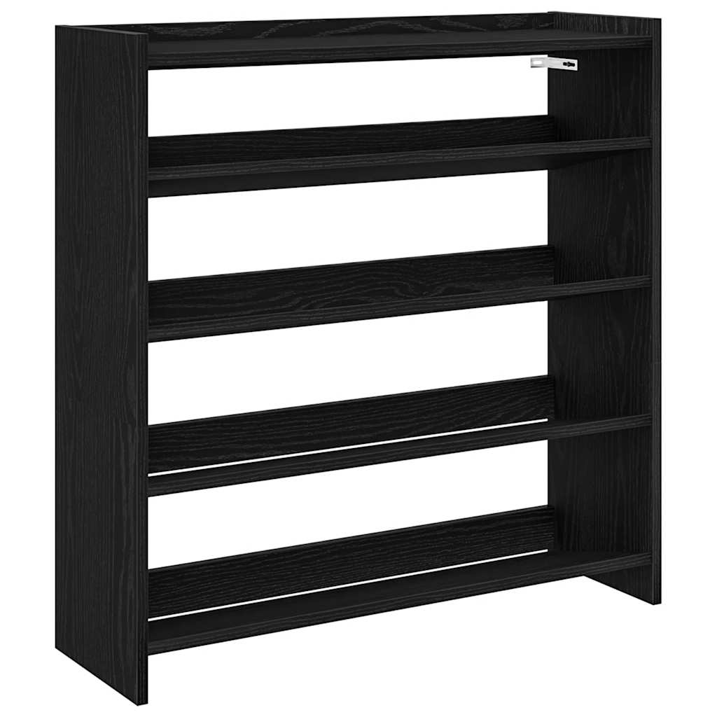 Scarpiera Nera 80x25x81 cm in Legno Multistrato