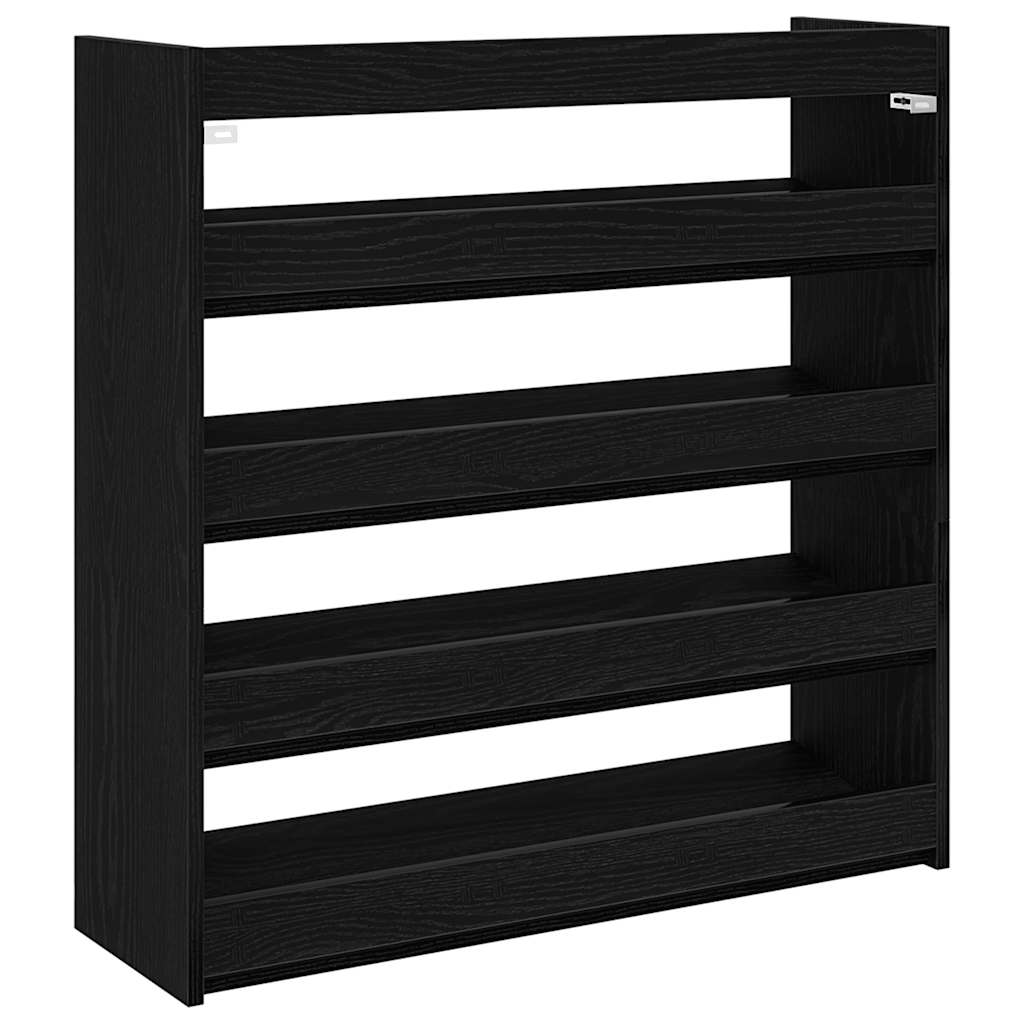 Scarpiera Nera 80x25x81 cm in Legno Multistrato