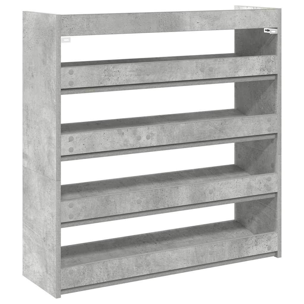 Scarpiera Grigio Cemento 80x25x81 cm in Legno Multistrato