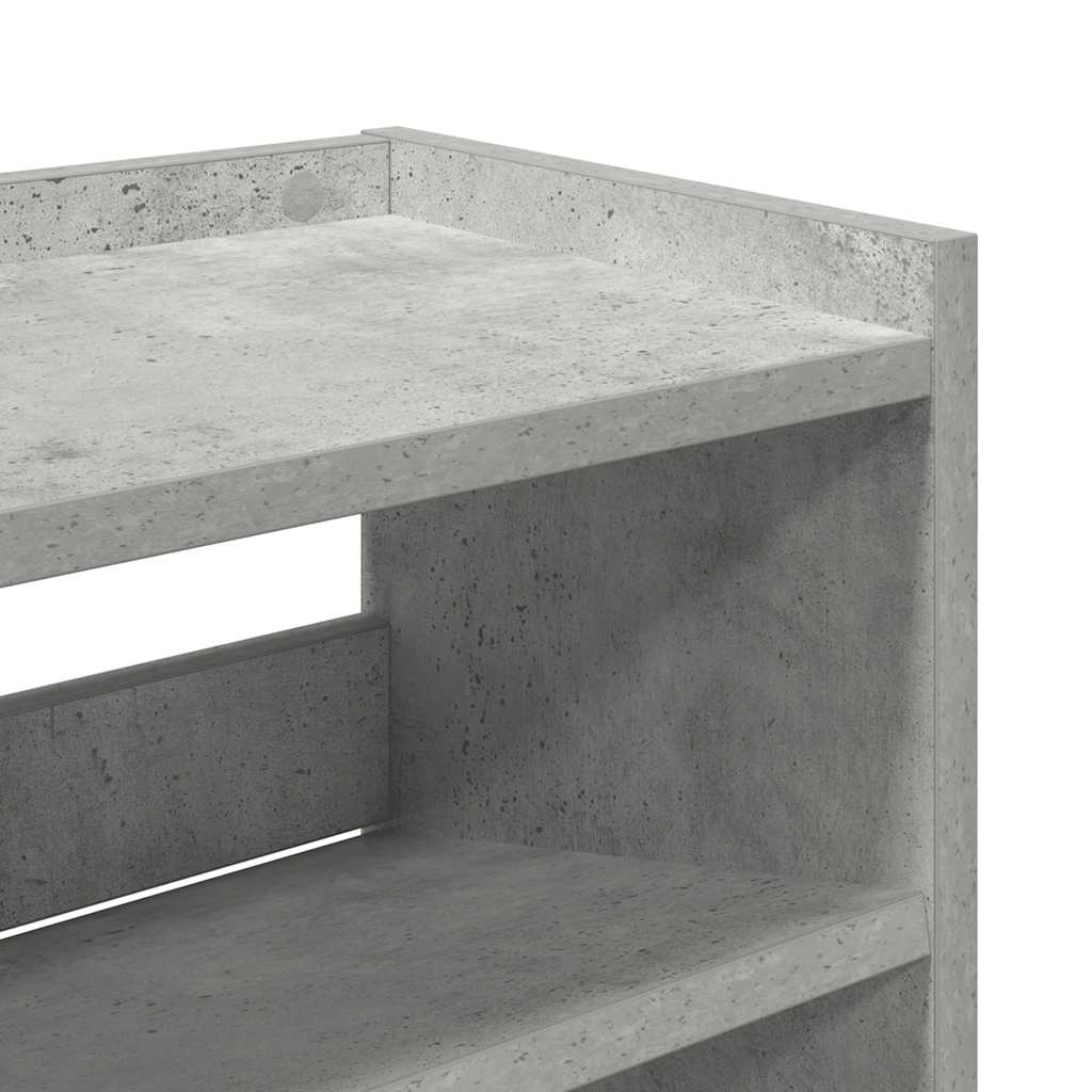 Scarpiera Grigio Cemento 80x25x81 cm in Legno Multistrato