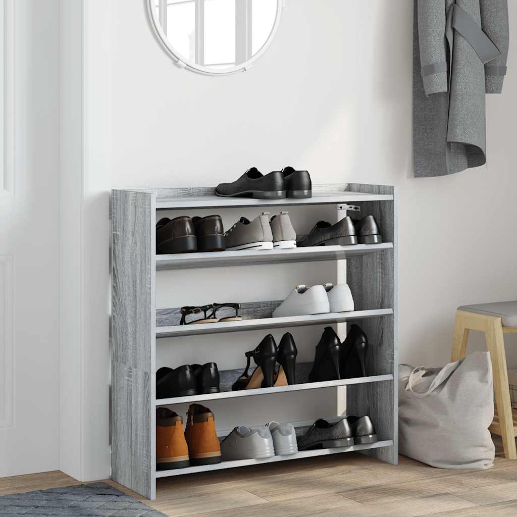 Scarpiera Grigio Sonoma 80x25x81 cm in Legno Multistrato