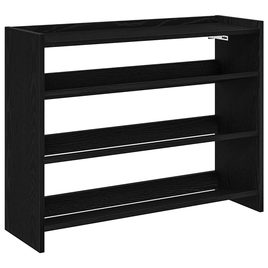 Scarpiera Nera 80x25x62 cm in Legno Multistrato