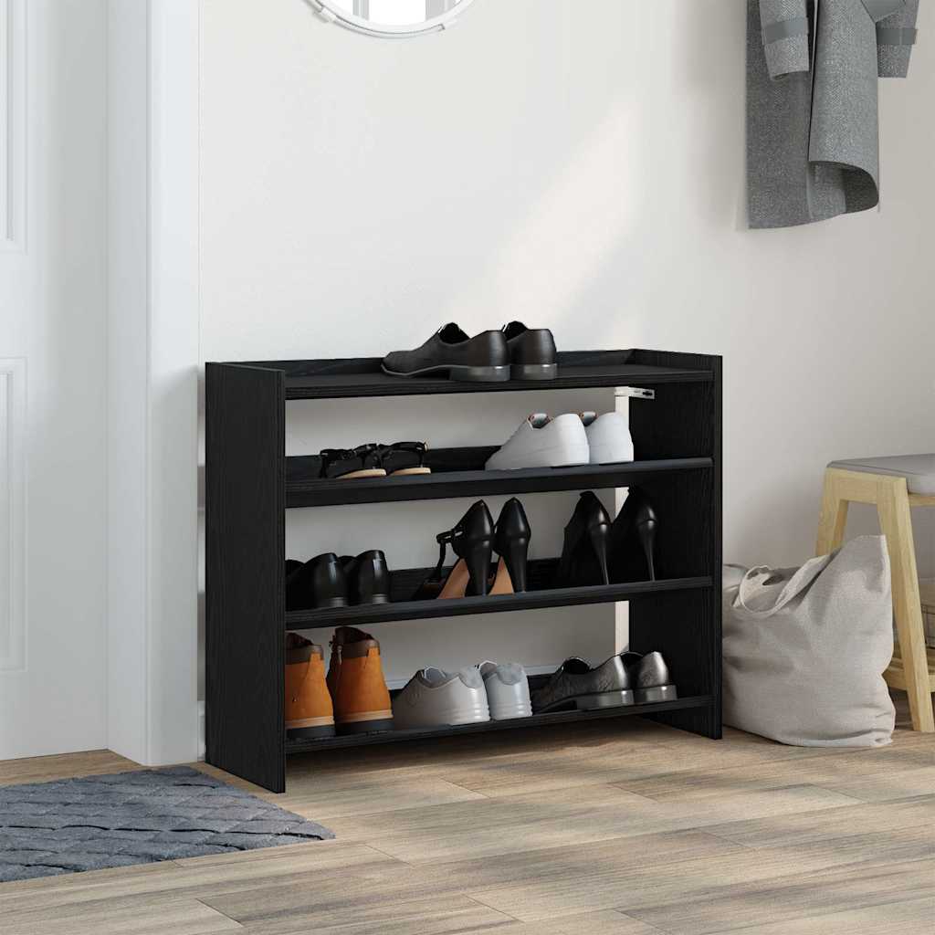 Scarpiera Nera 80x25x62 cm in Legno Multistrato